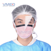 Masque facial rose non tissé jetable de SPP avec la protection oculaire en plastique anti-buée